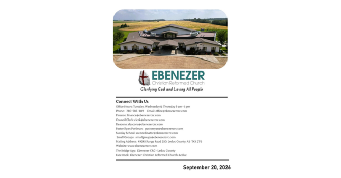 September 20, 2026 Bulletin