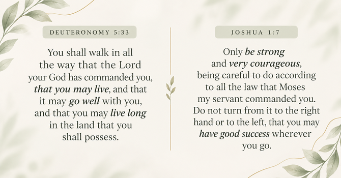 Deuteronomy 5:33 & Joshua 1:7 image