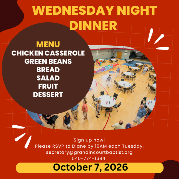 Wednesday Fellowship Dinner 