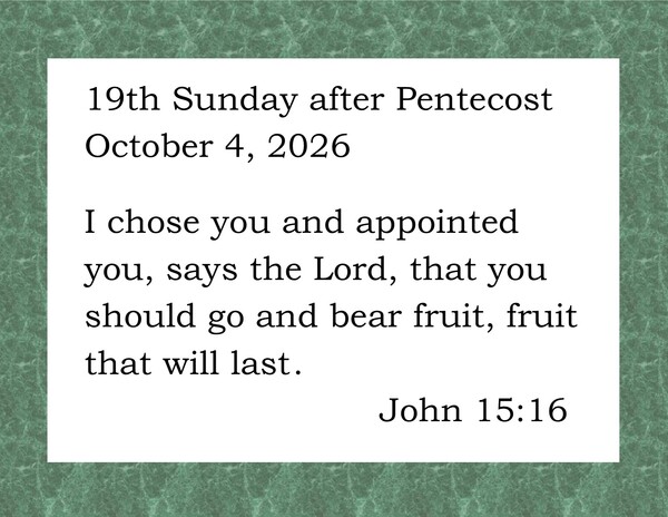 19th Sunday after Pentecost
