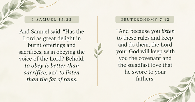 1 Samuel 15:22  &  Deuteronomy 7:12 image