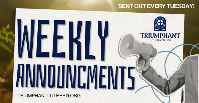 September 29th, 2026 Weekly Announcements image
