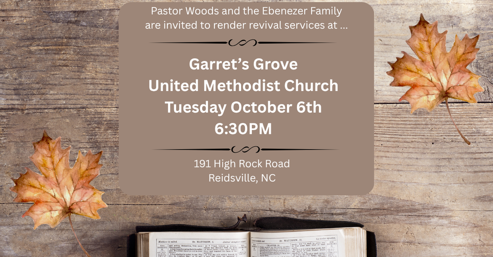 Service at Garret's Grove - 10/6