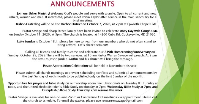 Weekly Announcements image