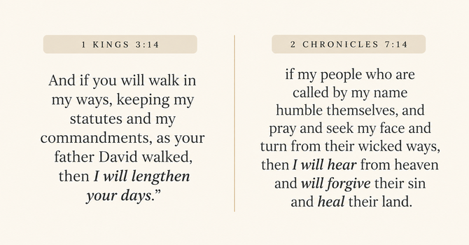 1 Kings 3:14  & 2 Chronicles 7:14  image