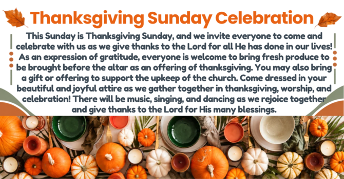 Thanksgiving Sunday Celebration 