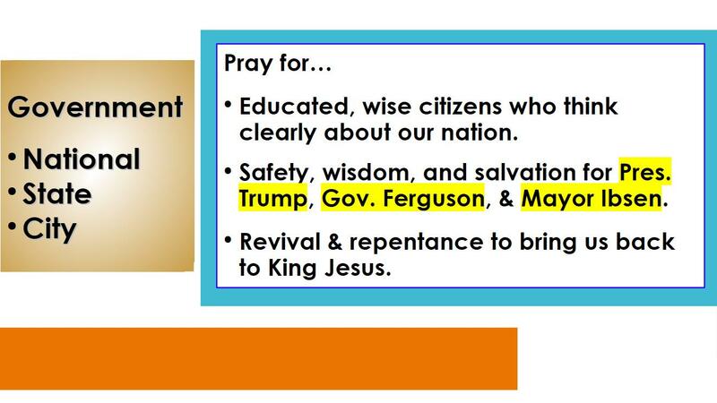 October Sunday Prayer Service