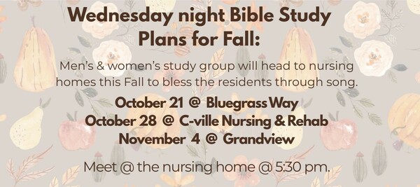 WEDNESDAY NIGHT BIBLE STUDY