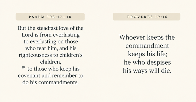 Psalm 103:17–18  & Proverbs 19:16 image