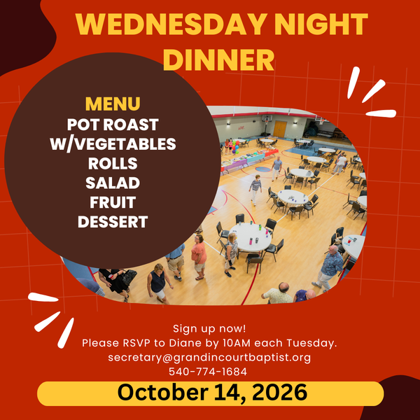 Wednesday Fellowship Dinner 