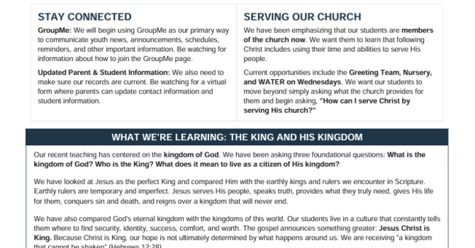 Youth Newsletter - October image