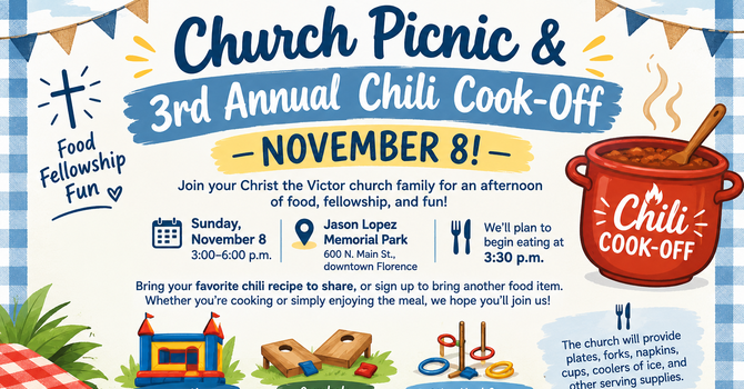Church Picnic & 3rd Annual Chili Cook-Off — November 8! image