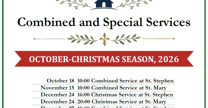 Combined & Special Services: October-Christmas 2026 image