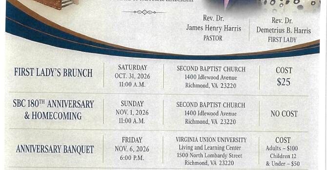 Community News: Second Baptist Church Celebrates 180 Years! image