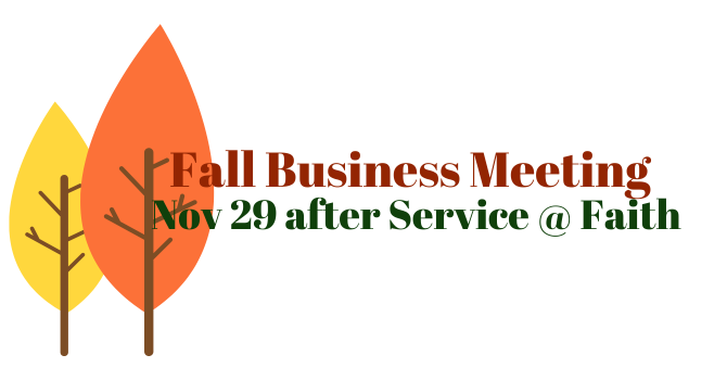 Faith Fall Business Meeting