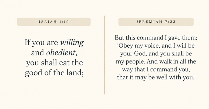 Isaiah 1:19 & Jeremiah 7:23  image