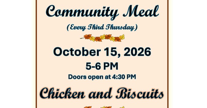Come, Be Fed  Community Meal 15 October 2026 image