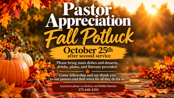 Pastor Appreciation Potluck