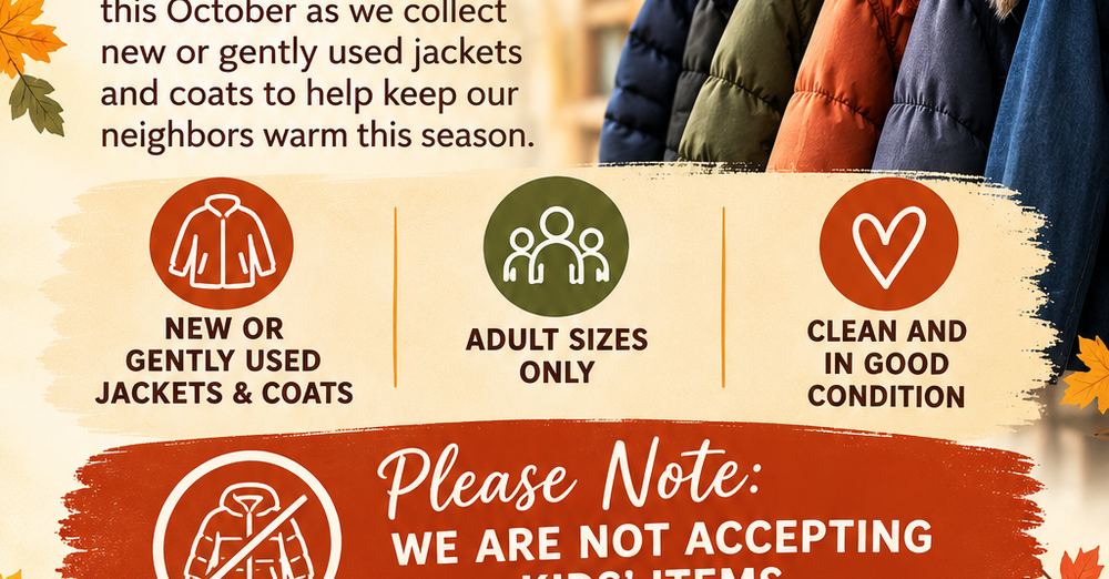  October Jacket & Coat Drive! 