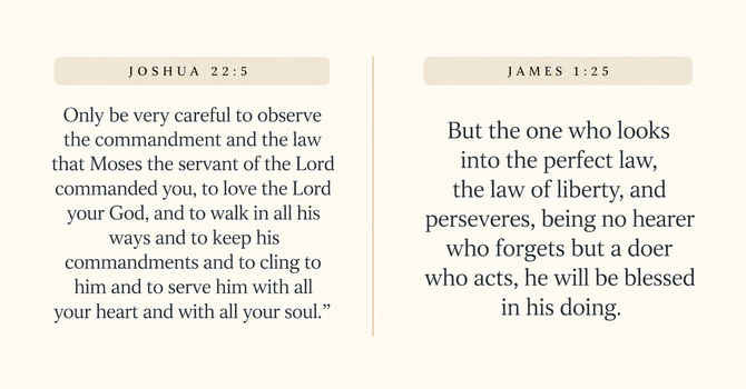 Joshua 22:5 & James 1:25  image