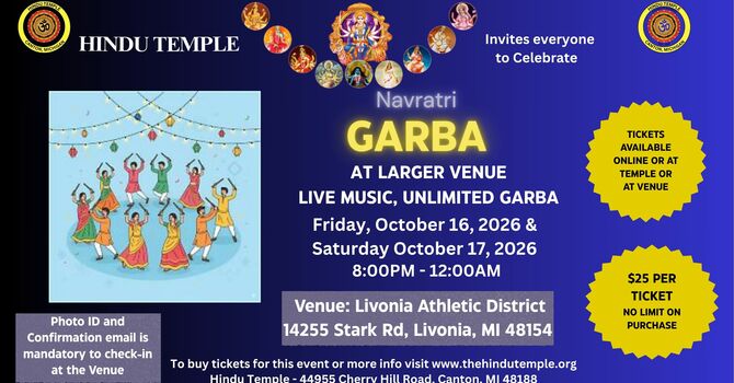 Navaratri Garba tickets - October 16 & 17 2026