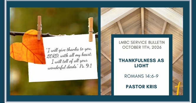 Bulletin for Sunday, October 11th, 2026