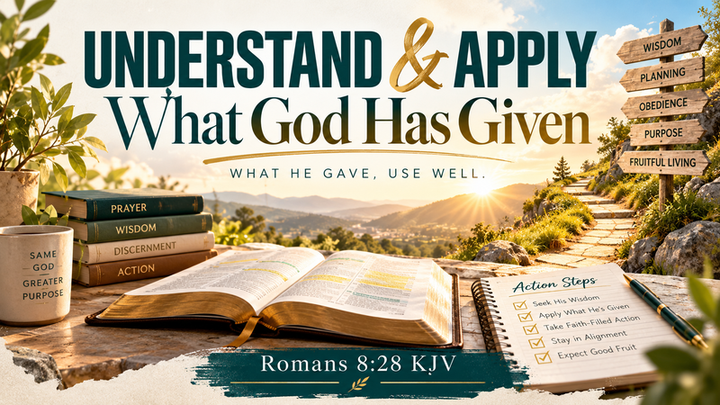 "Understand & Apply What God has Given"