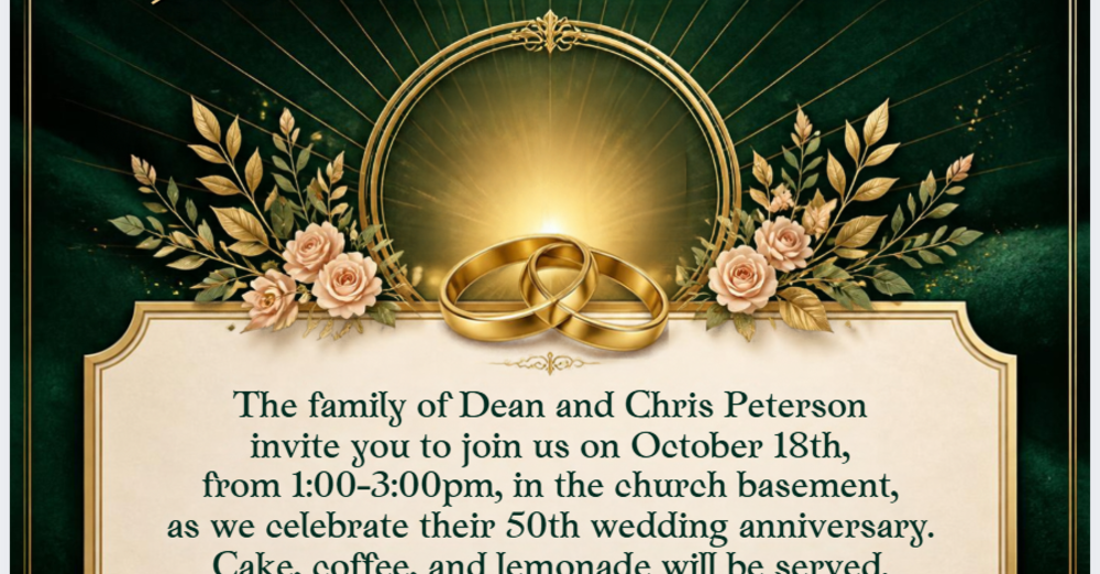 Peterson's 50th Wedding Anniversary