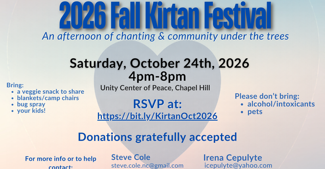 2026 Fall Kirtan Festival