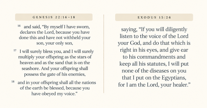Genesis 22:16–18 & Exodus 15:26 image