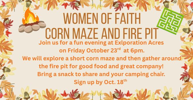 Women of Faith Corn Maze & Fire Pit