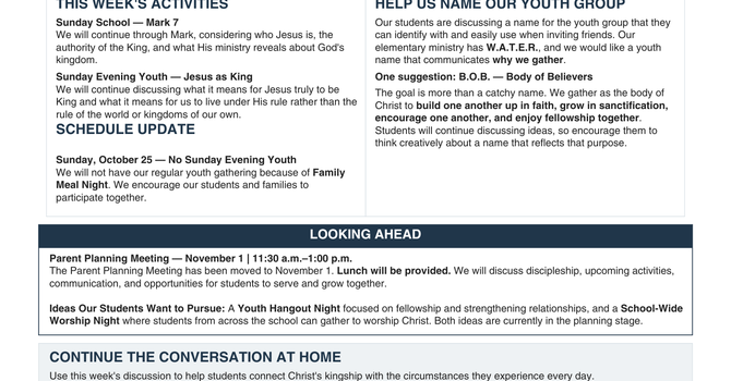 Youth Newsletter image