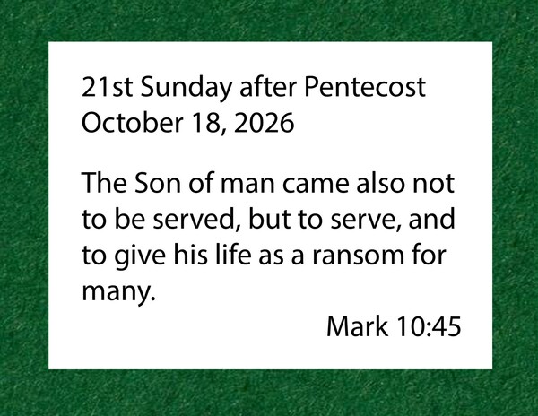 21st Sunday after Pentecost