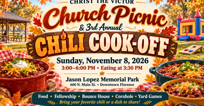 Church Picnic & 3rd Annual Chili Cook-Off — November 8! image