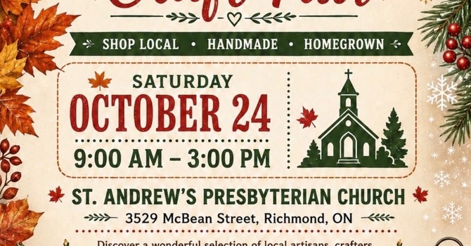Harvest and Holiday Craft Fair October 24th