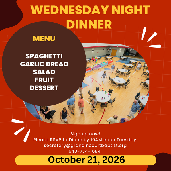 Wednesday Fellowship Dinner 