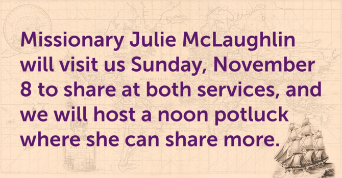 Potluck Meal with Missionary Julie McLaughlin