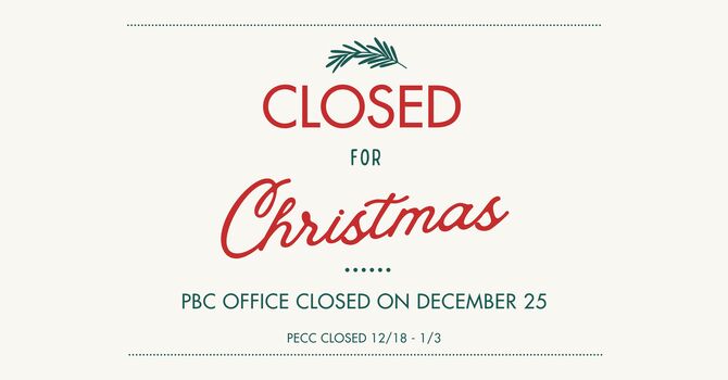 PBC Closed for Christmas