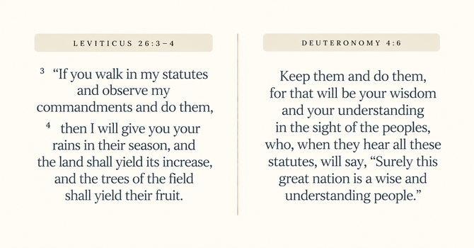 Leviticus 26:3–4 & Deuteronomy 4:6