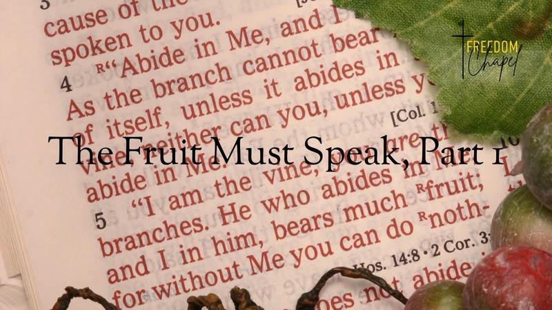 The Fruit Must Speak, Part 1