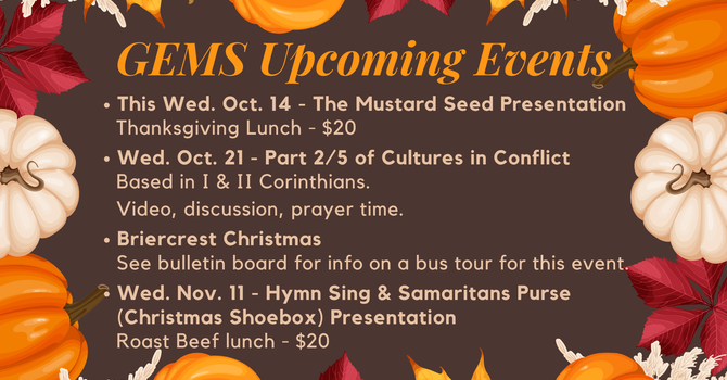 GEMS Upcoming Events image