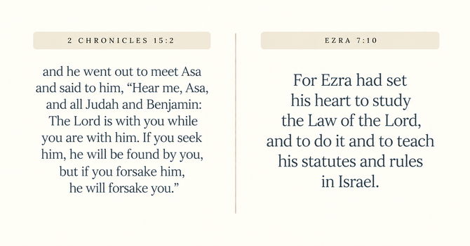 2 Chronicles 15:2 & Ezra 7:10 