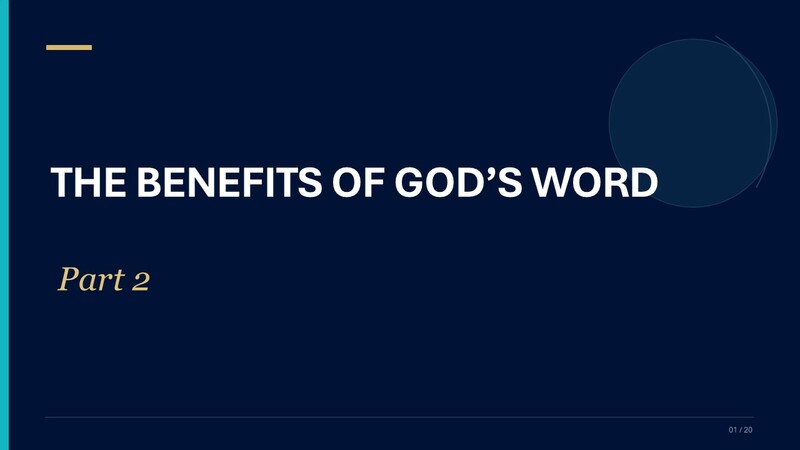 The Benefits of God's Word