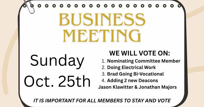 Business Meeting to Vote