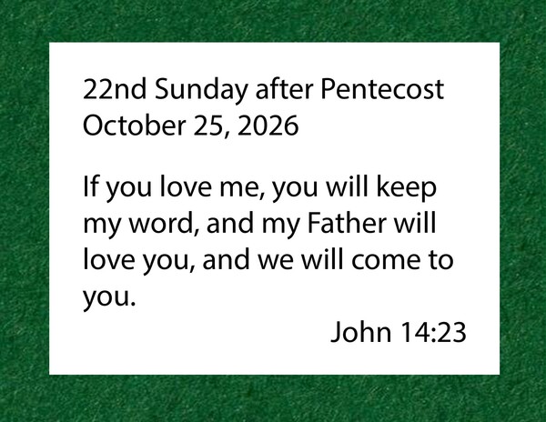22nd Sunday after Pentecost
