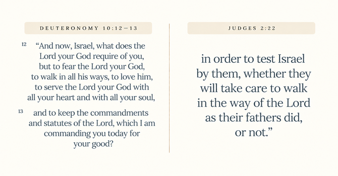 Deuteronomy 10:12–13 & Judges 2:22 image