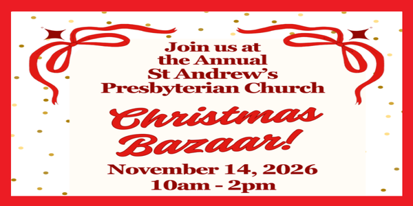 Christmas Bazaar ~ NOV 14:  10:00 am - 2:00 pm