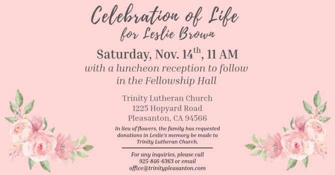 Celebration of Life for Leslie Brown