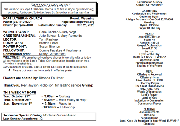 Sunday Bulletin 