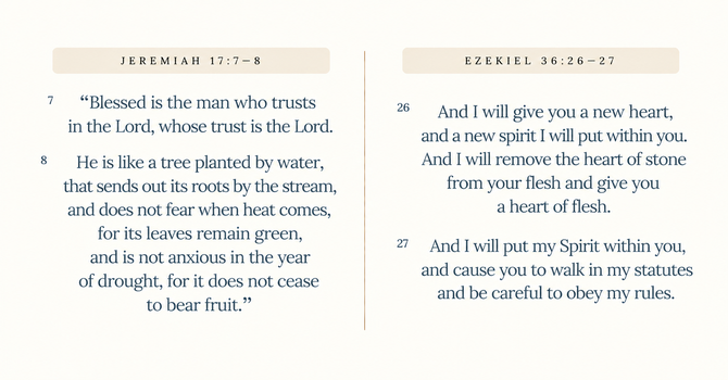 Jeremiah 17:7–8 & Ezekiel 36:26–27 image